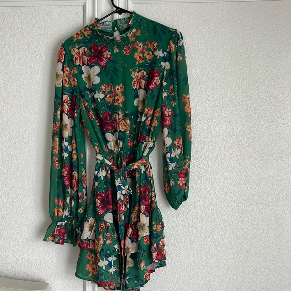 Floral Green Women's Tunic Top